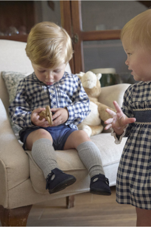 Conjunto 2p Cuadros Azul