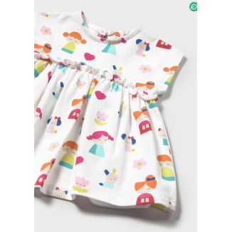 Vestido Punto Estampado Blanco