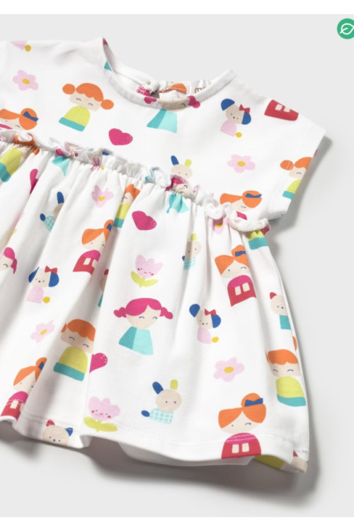 Vestido Punto Estampado Blanco