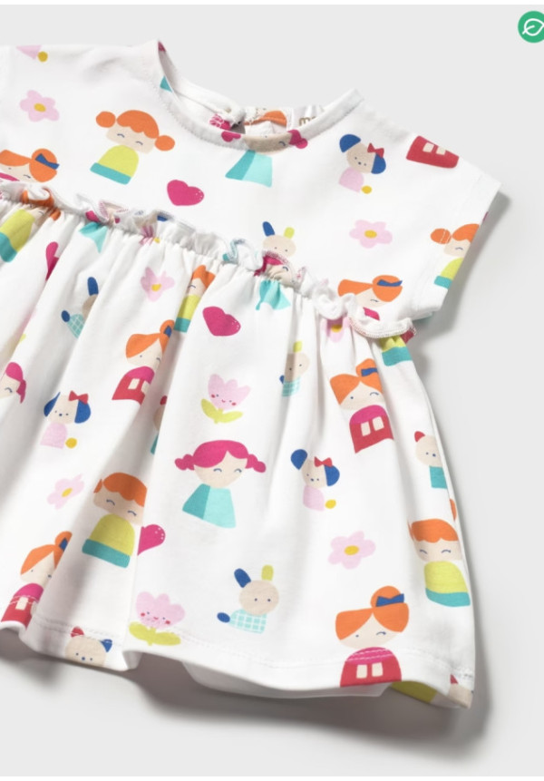 Vestido Punto Estampado Blanco