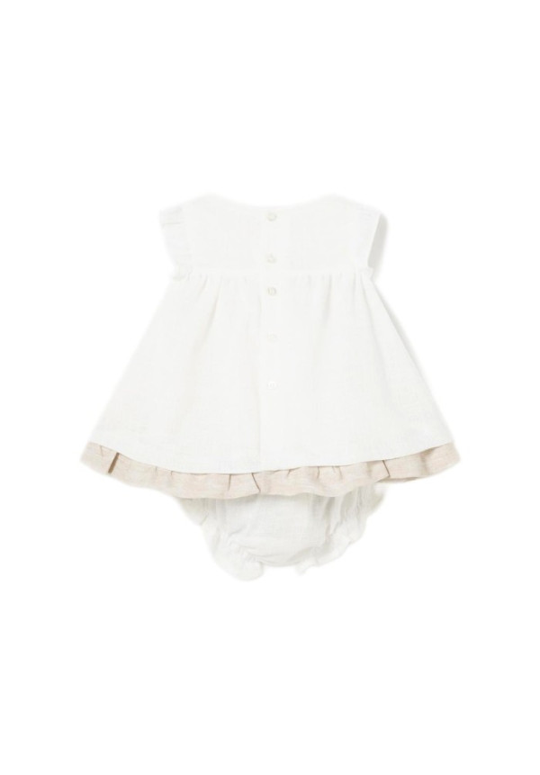 Vestido 2p Crudo Lazos