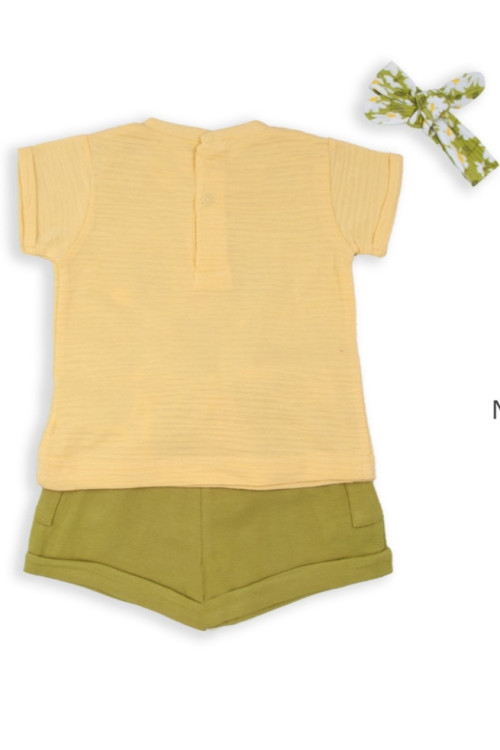 Conjunto 2p + Cinta Pelo Vainilla
