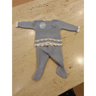Conjunto Polaina 2p Cielo/Blanco