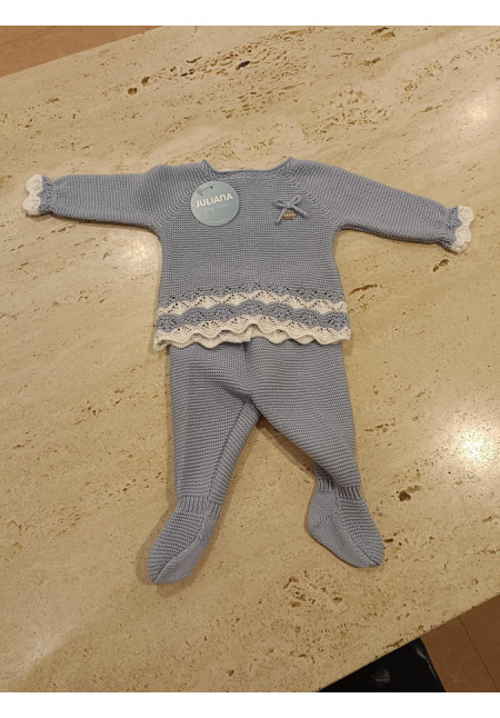 Conjunto Polaina 2p Cielo/Blanco