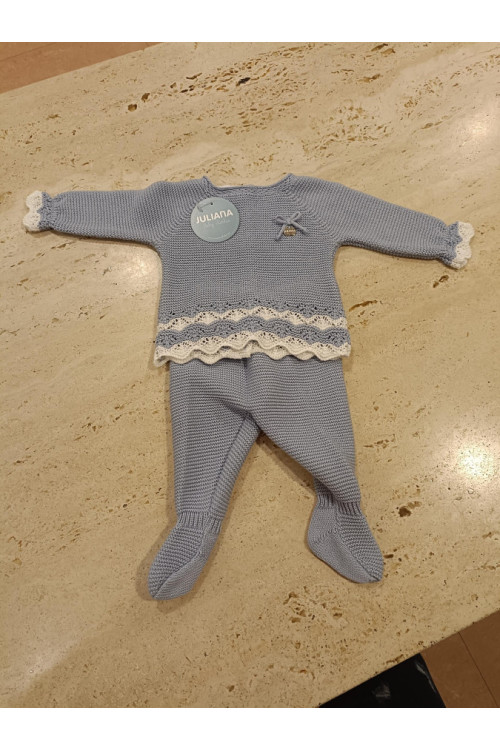 Conjunto Polaina 2p Cielo/Blanco