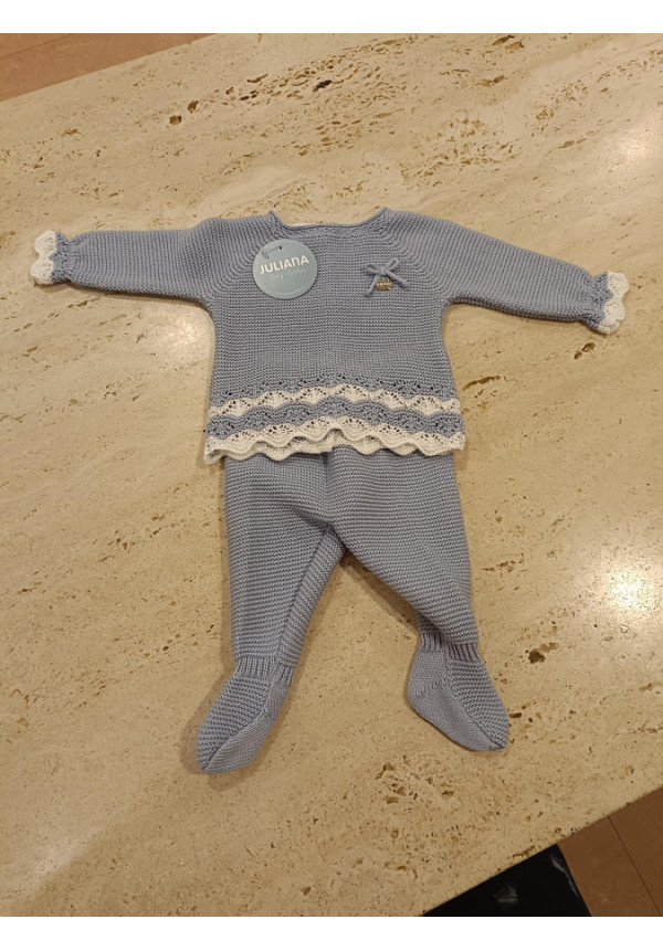 Conjunto Polaina 2p Cielo/Blanco