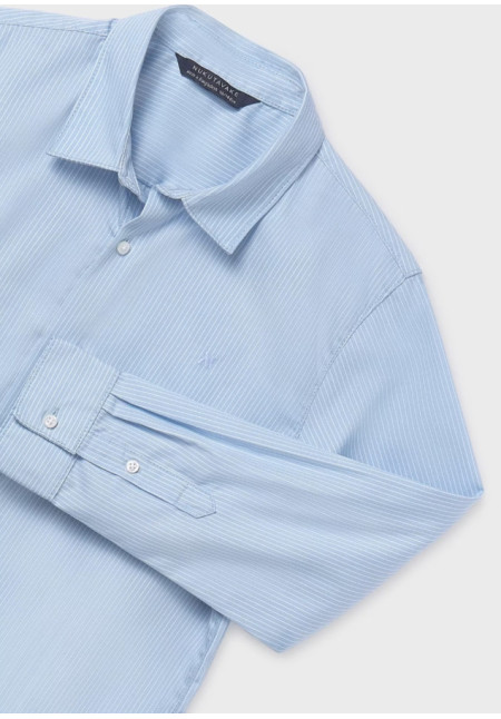 Camisa Rayas M/L Celeste