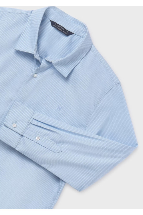 Camisa Rayas M/L Celeste