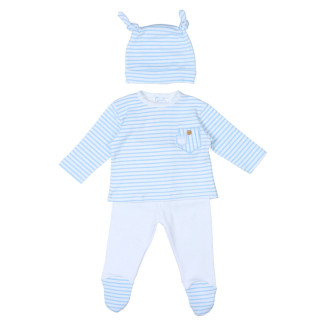 Conjunto Primera Puesta Azul Rayas