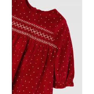 Vestido Terciopelo Rojo/Puntos