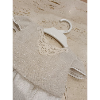 Vestido Ceremonia Tostado/Blanco