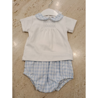 Conjunto 2p Azul Cuadros