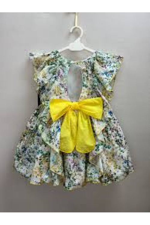 Vestido Plumeti Estampado Amarillo