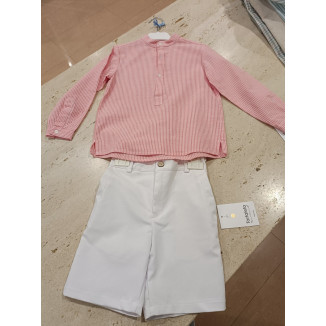 Conjunto 2p Coral/Blanco