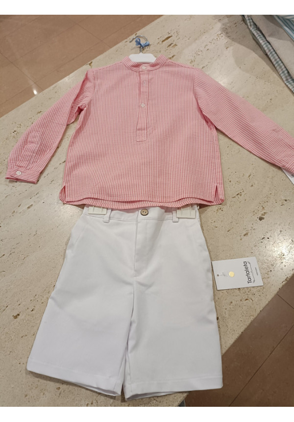Conjunto 2p Coral/Blanco