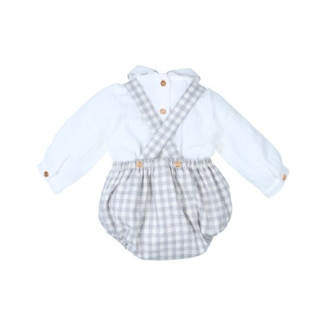 Conjunto Peto 2p Cuadros Gris