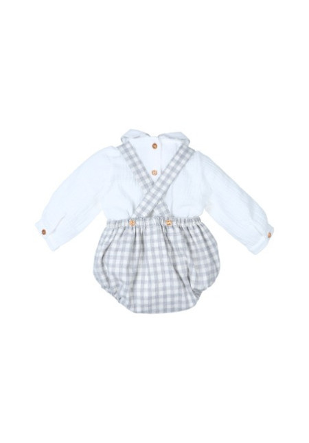 Conjunto Peto 2p Cuadros Gris