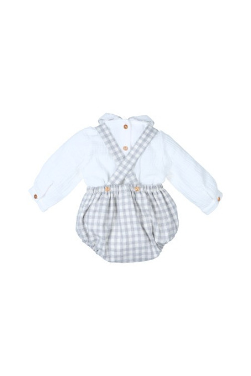 Conjunto Peto 2p Cuadros Gris