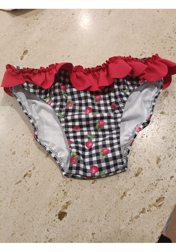 Braga Bikini Cuadros Rojo/Negro