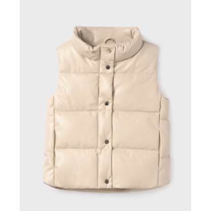 Chaleco Acolchado Polipiel Piedra