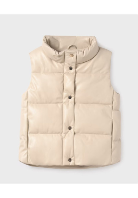 Chaleco Acolchado Polipiel Piedra