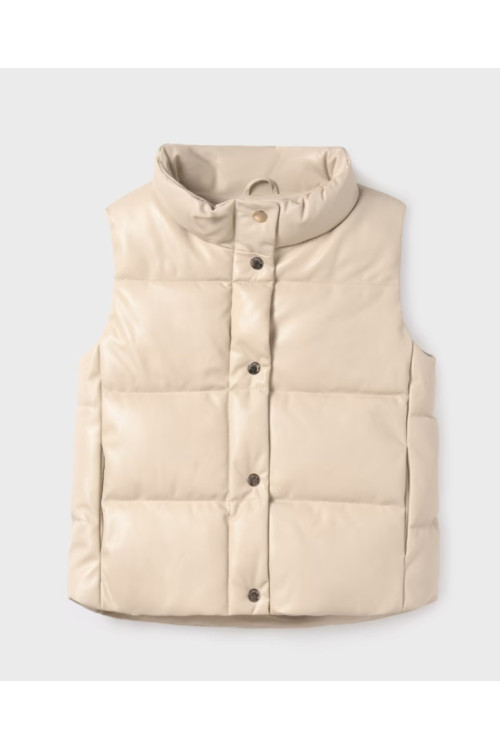 Chaleco Acolchado Polipiel Piedra