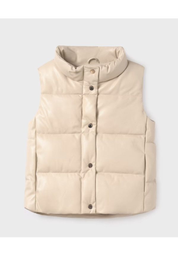 Chaleco Acolchado Polipiel Piedra