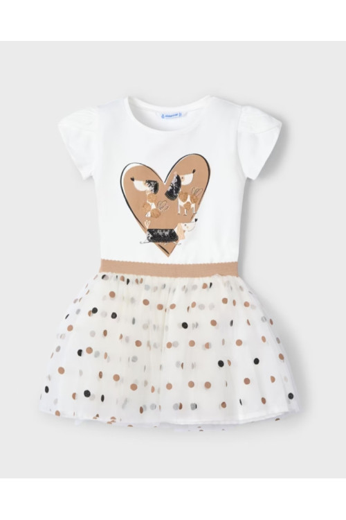 Conjunto 2p Tul Perros Crudo