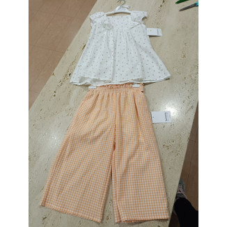 Conjunto 2p Blanco/Naranja
