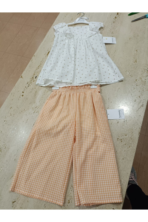 Conjunto 2p Blanco/Naranja