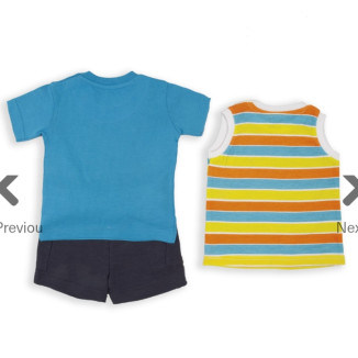 Conjunto 3p Turquesa/Rayas