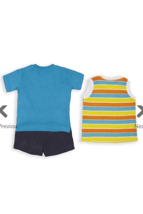 Conjunto 3p Turquesa/Rayas
