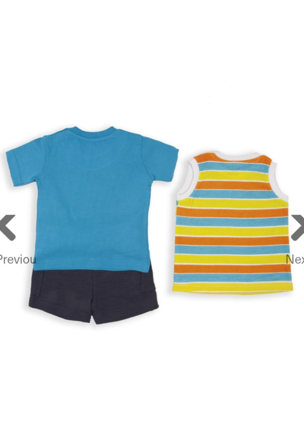 Conjunto 3p Turquesa/Rayas