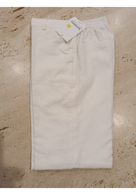 Pantalón Corto Vestir Lino Blanco