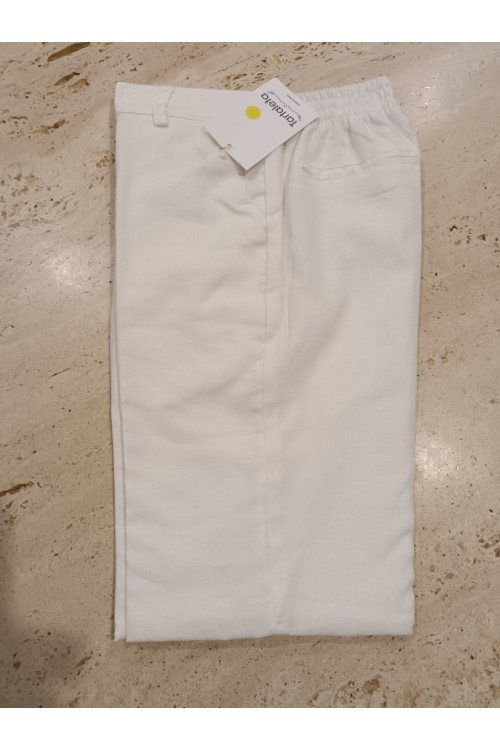 Pantalón Corto Vestir Lino Blanco