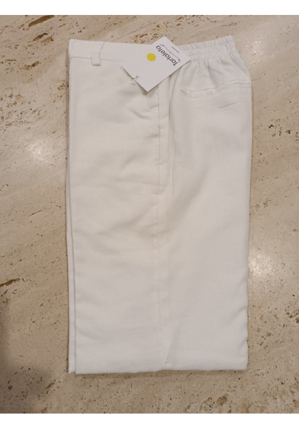 Pantalón Corto Vestir Lino Blanco