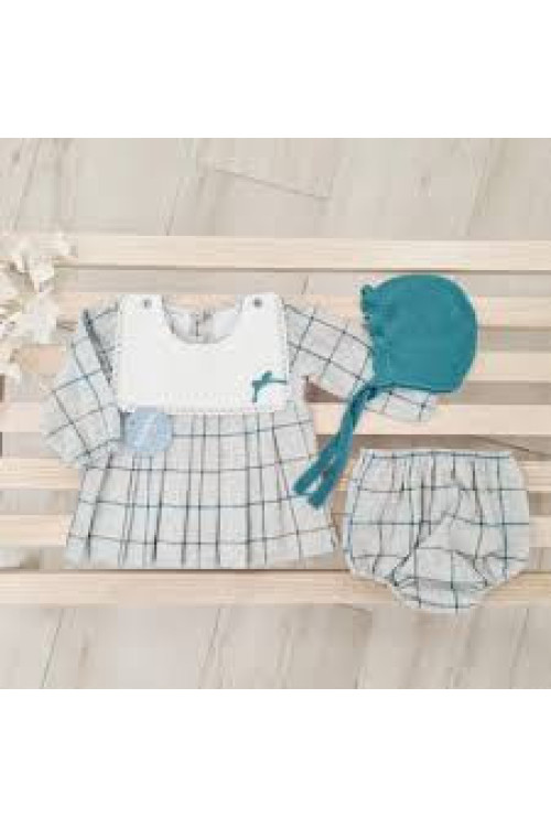 Vestido + Braga Cuadros Gris