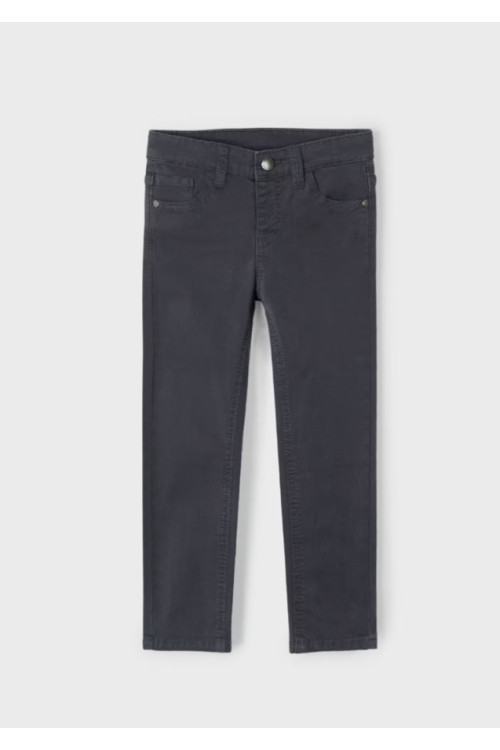 Pantalón Sarga Slim Fit Básico Asfalto