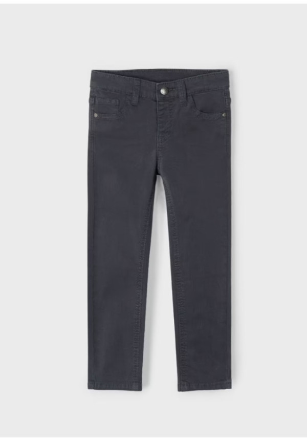 Pantalón Sarga Slim Fit Básico Asfalto