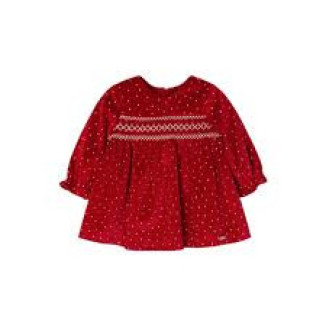 Vestido Terciopelo Rojo/Puntos