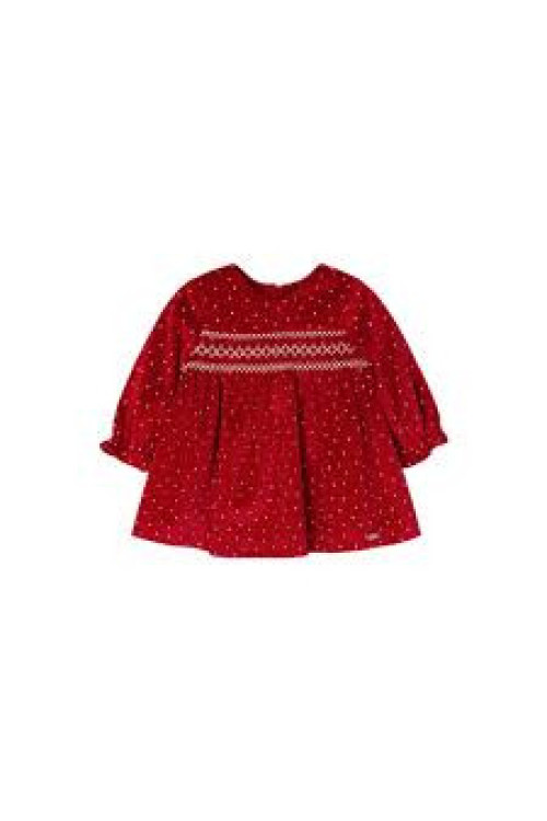 Vestido Terciopelo Rojo/Puntos