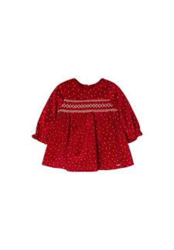 Vestido Terciopelo Rojo/Puntos