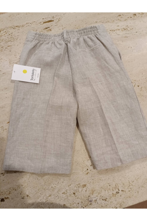 Pantalón Corto Vestir Lino Tostado