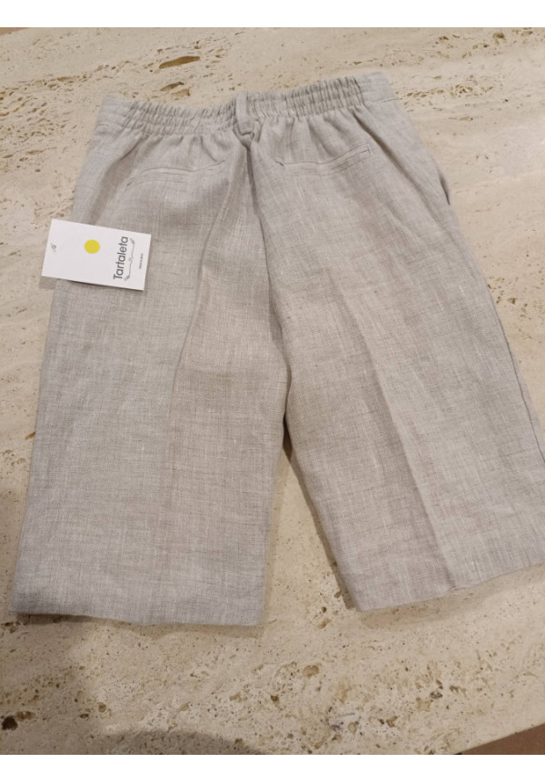Pantalón Corto Vestir Lino Tostado