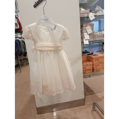 Vestido Ceremonia Crema-Salmon