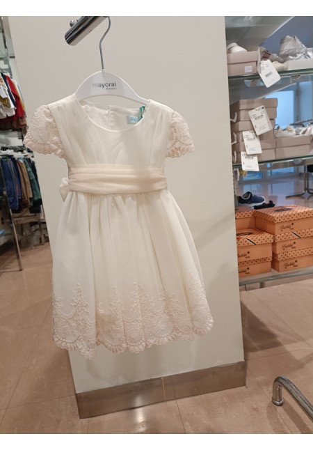 Vestido Ceremonia Crema-Salmon