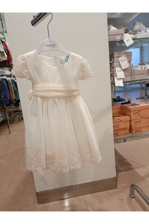 Vestido Ceremonia Crema-Salmon