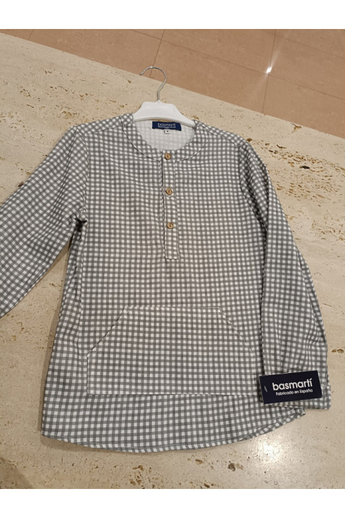 Camisa Cuadros Gris/Blanco
