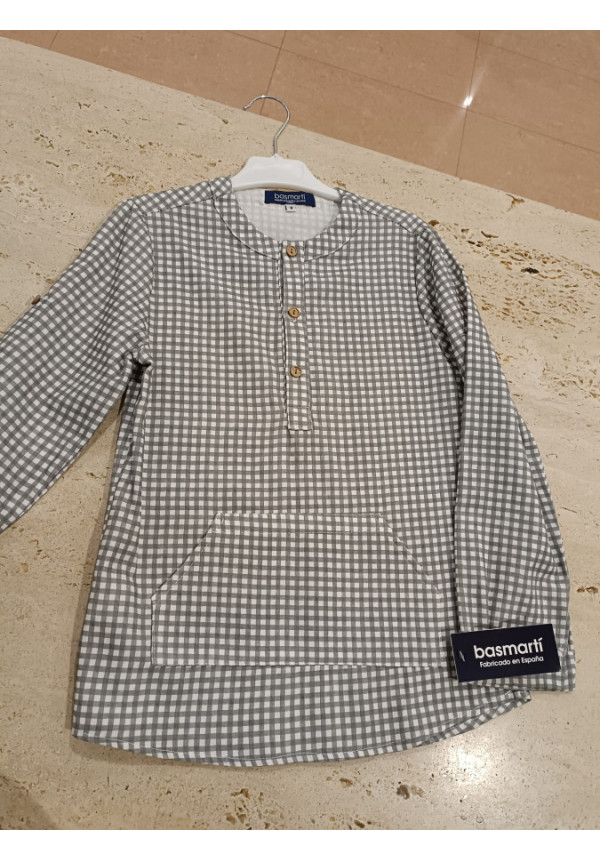 Camisa Cuadros Gris/Blanco