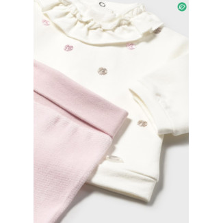 Conjunto Polaina 2p Rosa Lunares